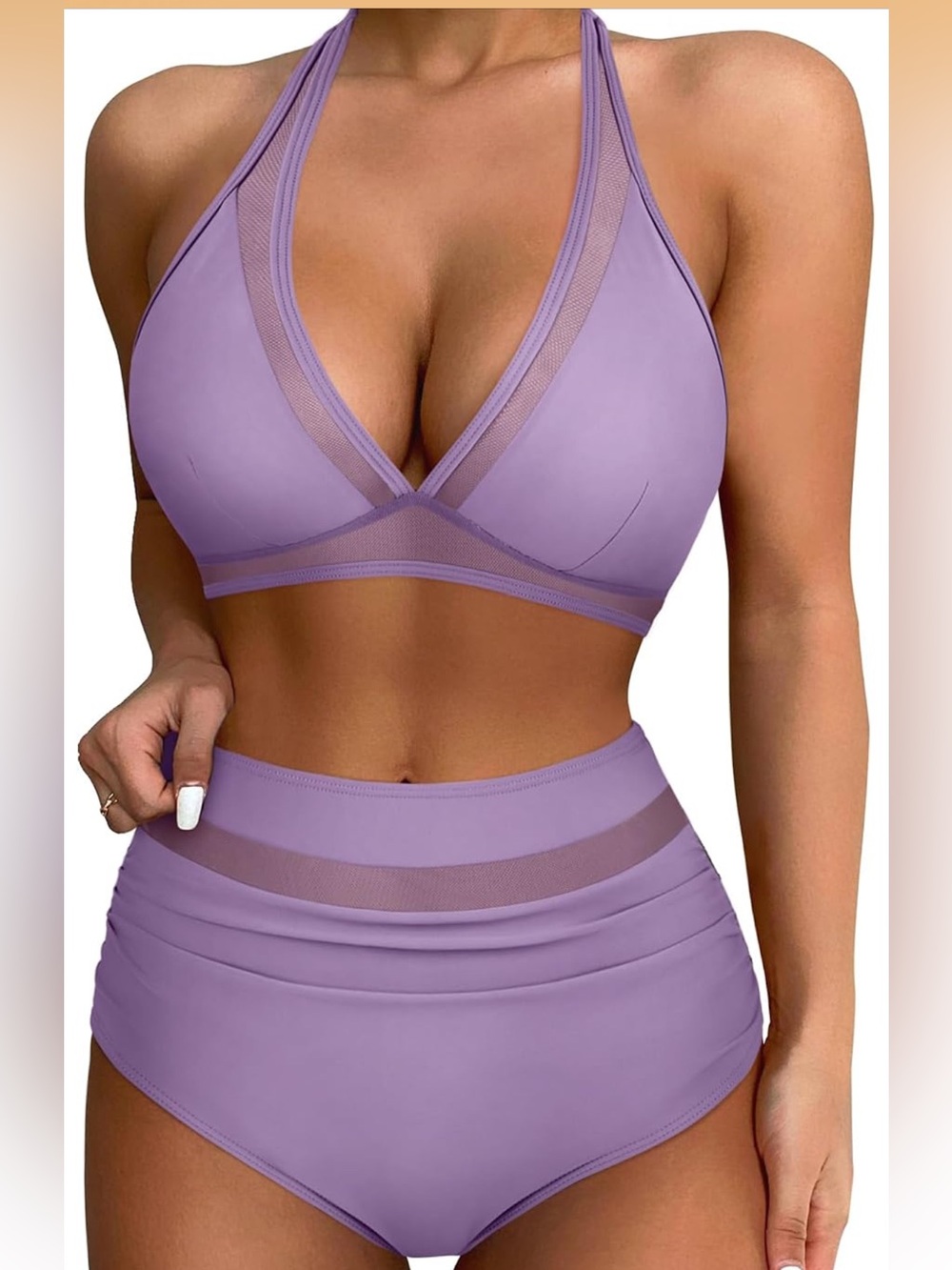Lavender Bandeau Swim Top - Soft Stretch Bandeau